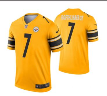 Men's Pittsburgh Steelers  7 Ben Roethlisberger  Nike Gold Inverted Legend Jersey