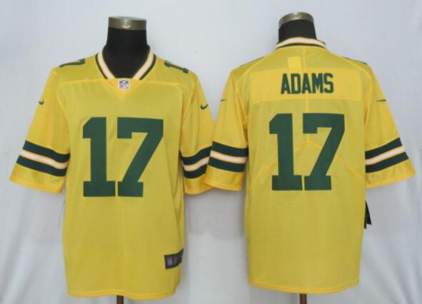 New Nike Green Bay Packers 17 Adams 2019 Vapor Untouchable Nike Gold Inverted Legend Jersey