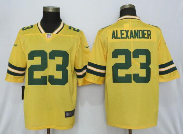 New Nike Green Bay Packers 23 Alexander 2019 Vapor Untouchable Nike Gold Inverted Legend Jersey