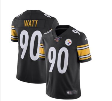 Nike Steelers 90 T.J. Watt Black 100th Season Vapor Untouchable Limited Jersey