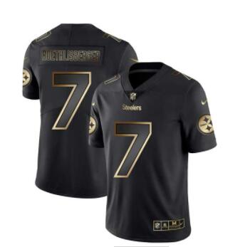 Nike Steelers 7 Ben Roethlisberger Black Gold Vapor Untouchable Limited Jersey