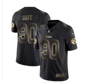 Nike Steelers 90 T.J. Watt Black Gold Vapor Untouchable Limited Jersey