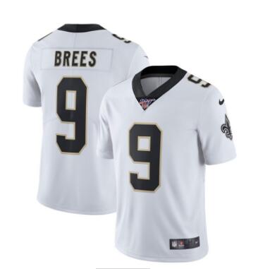 Nike Saints 9 Drew Brees White 100th Season Vapor Untouchable Limited Jersey