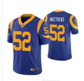 Nike Rams 52 Clay Matthews Royal 100th Season Vapor Untouchable Limited Jersey