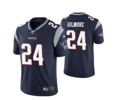 Nike Patriots 24 Stephon Gilmore Navy 100th Season Vapor Untouchable Limited Jersey