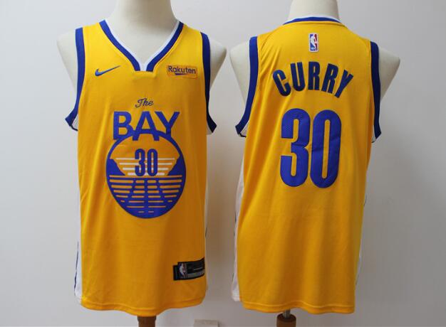 New Men's Stephen Curry Jersey THE BAY yellow jersey