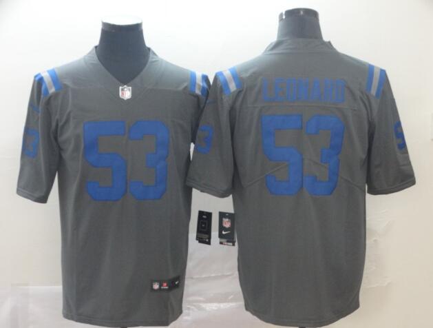 Indianapolis Colts Darius Leonard Nike Gray Inverted Game Jersey for Men