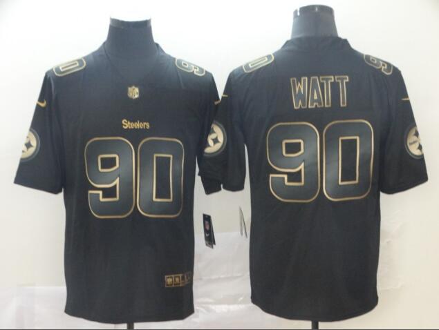 Steelers #90 T. J. Watt Black Alternate Men's Stitched  Jersey