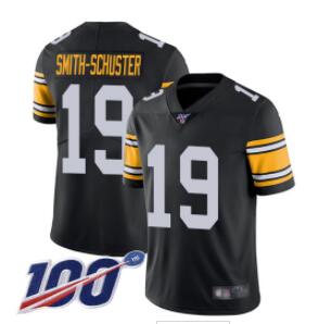 Steelers #19 JuJu Smith-Schuster Black Alternate Men's Stitched Football 100th Season Vapor Limited Jersey