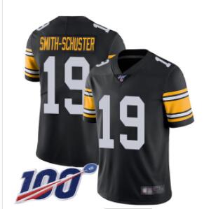 Steelers #19 JuJu Smith-Schuster Black Alternate Men's Stitched Football 100th Season Vapor Limited Jersey