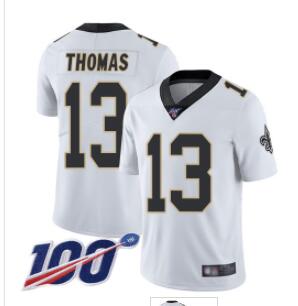 Saints #13 Michael Thomas White Men's Stitched Football 100th Season Vapor Limited Jersey