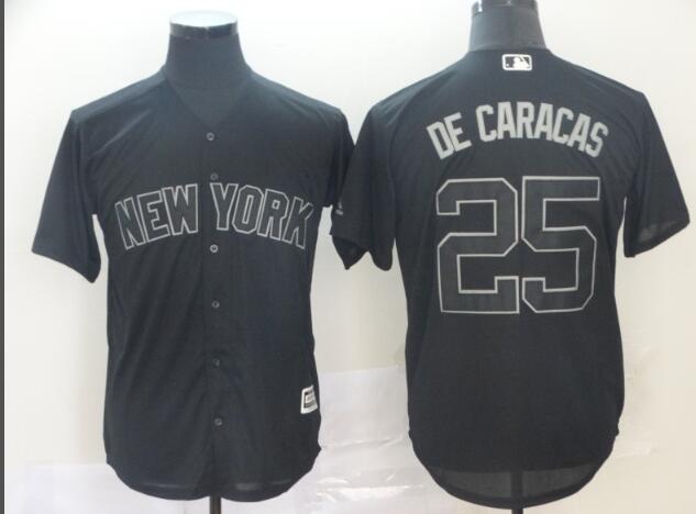 Men's NY Yankees Gleyber Torres De Caracas 2019 Players Weekend Jersey Black