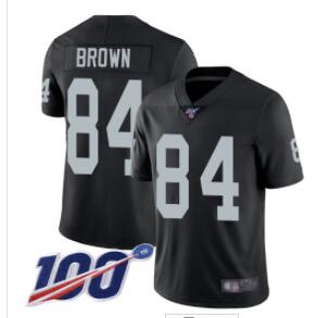 Raiders #84 Antonio Brown Black Team Color Men's Stitched Football 100th Season Vapor Limited Jersey