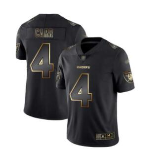 Raiders #4 Derek Carr Black Gold Men's Stitched Football Vapor Untouchable Limited Jersey