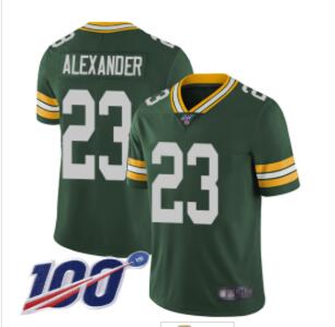 Packers #23 Jaire Alexander Green Team Color Men's Stitched Football 100th Season Vapor Limited Jersey