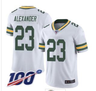 Packers #23 Jaire Alexander White Men's Stitched Football 100th Season Vapor Limited Jersey