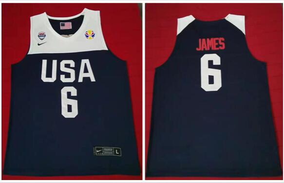 019 World Cup Basketball Team USA Jersey  Men Lebron James Jersey