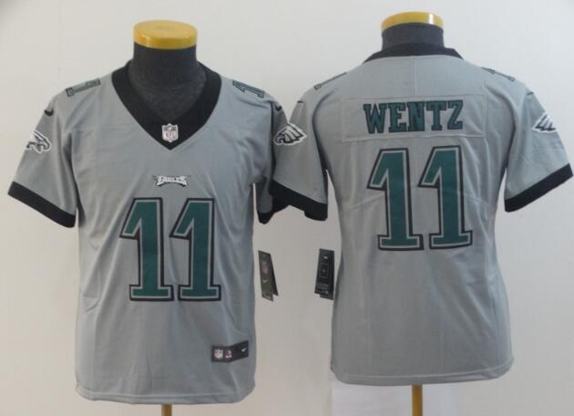 Women's Philadelphia Eagles Carson Wentz Nike Silver Inverted Legend Jersey