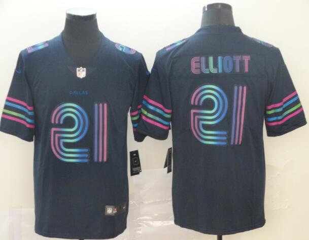 Dallas Cowboys #21 Ezekiel Elliott Navy Vapor Limited City Edition NFL Jersey for Men