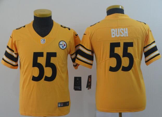 Youth Pittsburgh Steelers #55 Devin Bush Nike Gold Inverted Legend Jersey