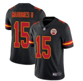 Nike Kansas City Chiefs #15 Patrick Mahomes II Black Men's Stitched NFL Limited Rush Jersey