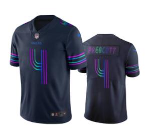 Men Dallas Cowboys #4 Dak Prescott Navy Vapor Limited City Edition NFL Jersey