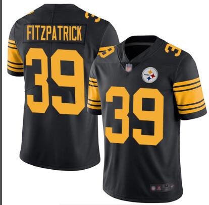 Steelers #39 Minkah Fitzpatrick Black Men's Stitched Football Limited Rush Jersey