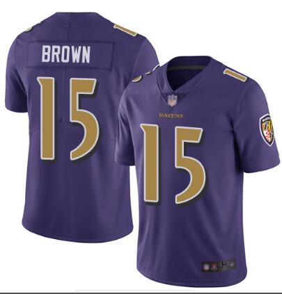 Nike Ravens #15 Marquise Brown Purple Men's Stitched NFL Limited Rush  Jersey