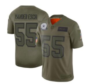 Men Dallas cowboys 55 Vander esch Green Nike Olive Salute To Service Limited NFL Jerseys