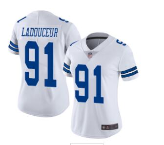 Dallas Cowboys #91 L. P. Ladouceur Women's White Road Limited Vapor Untouchable Football Jersey