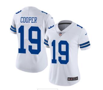 Women Dallas Cowboys #19 Limited Amari Cooper White Nike NFL Road  Vapor Untouchable Jersey