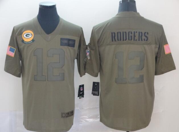 Men's Green Bay Packers Aaron Rodgers Nike Camo 2019 Salute to Service Limited Jersey