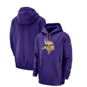 Minnesota Vikings Nike Sideline Performance Player Pullover Hoodie Purple