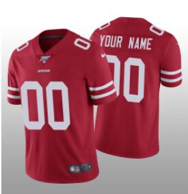 Men's San Francisco 49ers Custom Scarlet Vapor Limited 100th Season Jersey