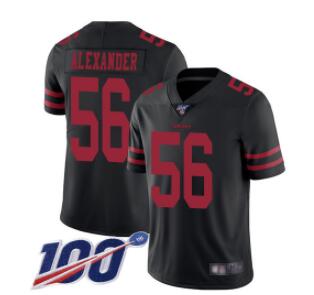 Nike 49ers #56 Kwon Alexander Black Alternate Men's Stitched NFL 100th Season Vapor Limited Jersey