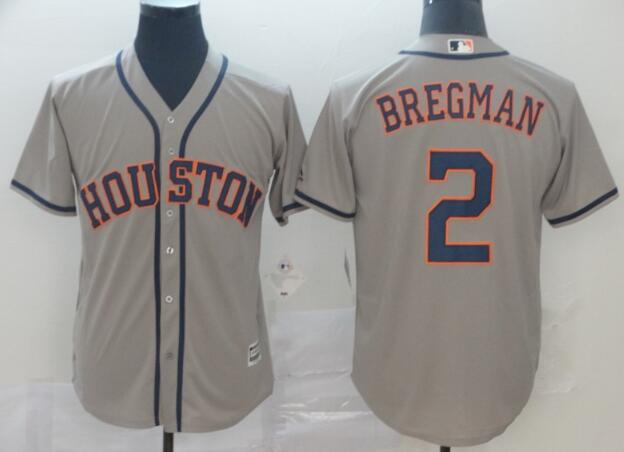 Astros #2 Alex Bregman Grey Baseball Jersey