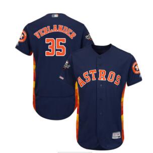 Astros #35 Justin Verlander Navy Blue Flexbase Authentic Collection 2019 World Series Bound Stitched Baseball Jersey