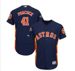 Astros #41 Brad Peacock Navy Blue Flexbase Authentic Collection 2019 World Series Bound Stitched Baseball Jersey