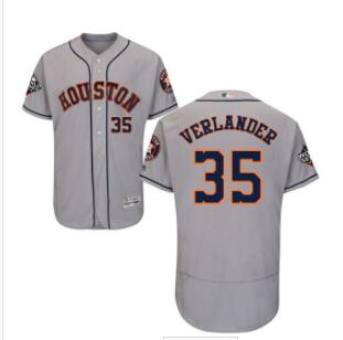 Astros #35 Justin Verlander Grey Flexbase Authentic Collection 2019 World Series Bound Stitched Baseball Jersey