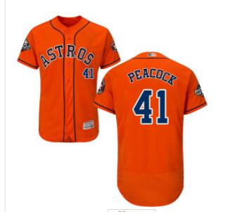 Astros #41 Brad Peacock Orange Flexbase Authentic Collection 2019 World Series Bound Stitched Baseball Jersey