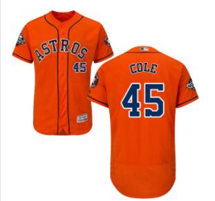 Astros #45 Gerrit Cole Orange Flexbase Authentic Collection 2019 World Series Bound Stitched Baseball Jersey