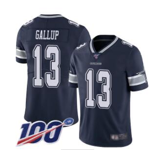 Nike Cowboys #13 Michael Gallup Navy Blue Team Color Men's Stitched NFL 100th Season Vapor Limited Jersey