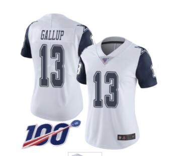 Nike Cowboys #13 Michael Gallup White men's Stitched NFL Limited Rush 100th Season Jersey