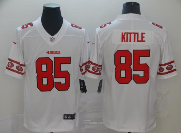 Men's San Francisco 49ers #85 George Kittle Nike White Team Logo Vapor Limited NFL Jersey