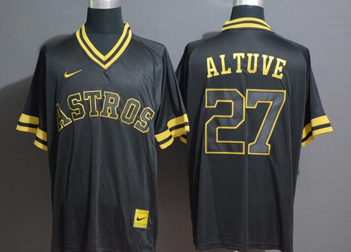 Astros #27 Jose Altuve  Men  Stitched Black Jersey