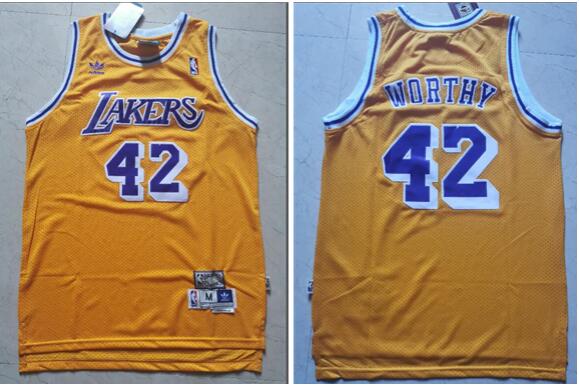 Men's Los Angeles Lakers Artest Worthy 42 stitched jersey