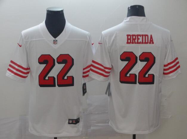 Nike 49ers #22 Matt Breida White Rush Men's Stitched NFL Vapor Untouchable Limited Jersey