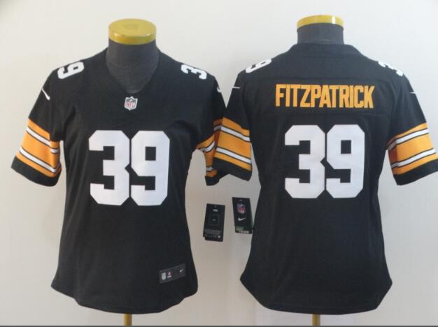 Steelers #39 Minkah Fitzpatrick Black Team Color Women's Stitched Football 100th Season Vapor Limited Jersey