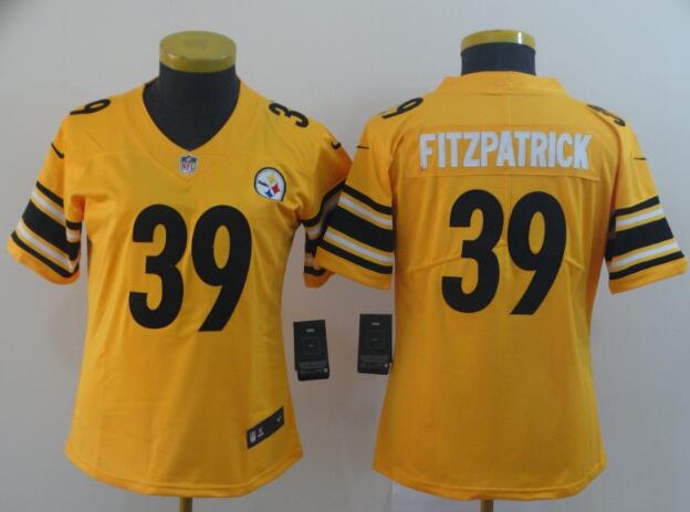 Steelers #39 Minkah Fitzpatrick Gold Women's Stitched Football Limited  Jersey