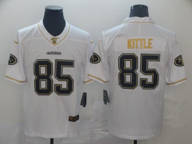 Men's San Francisco 49ers #85 George Kittle  Golden Edition Jersey - White